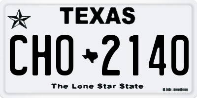 TX license plate CHO2140