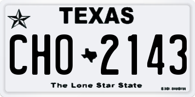 TX license plate CHO2143