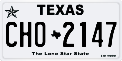 TX license plate CHO2147