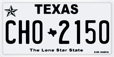 TX license plate CHO2150