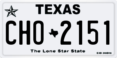 TX license plate CHO2151
