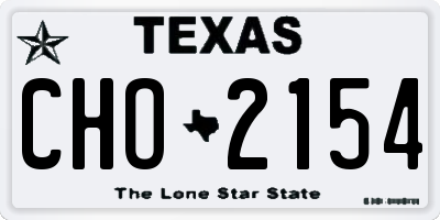 TX license plate CHO2154