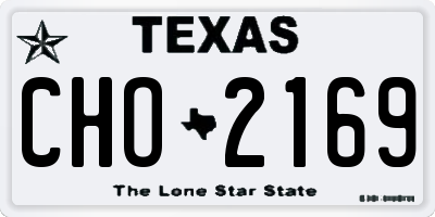 TX license plate CHO2169