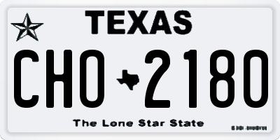 TX license plate CHO2180