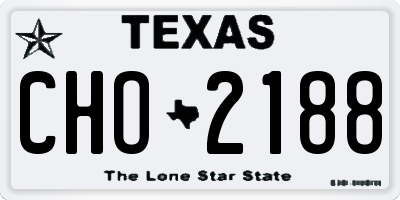 TX license plate CHO2188