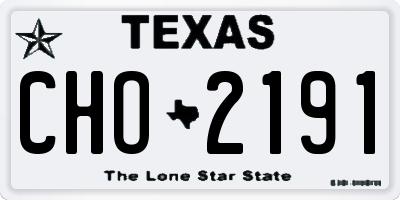 TX license plate CHO2191