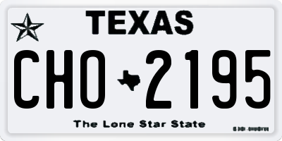 TX license plate CHO2195