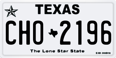 TX license plate CHO2196