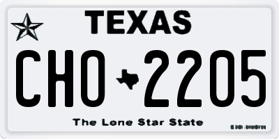 TX license plate CHO2205