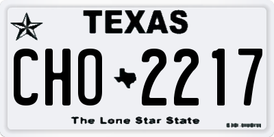 TX license plate CHO2217