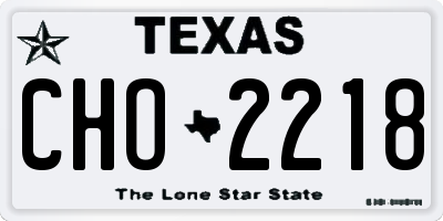 TX license plate CHO2218