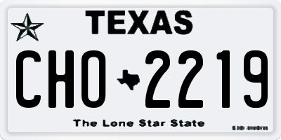 TX license plate CHO2219