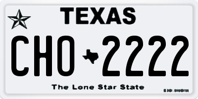 TX license plate CHO2222