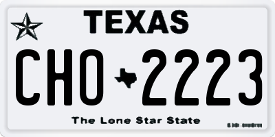 TX license plate CHO2223