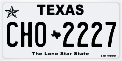 TX license plate CHO2227
