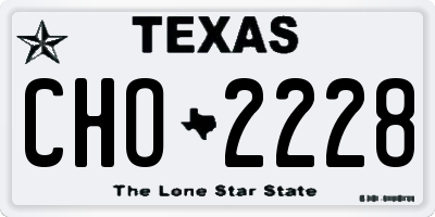 TX license plate CHO2228
