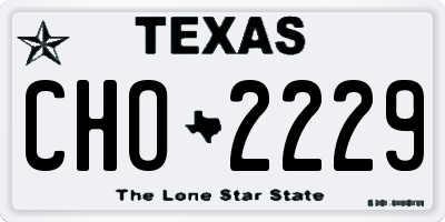TX license plate CHO2229