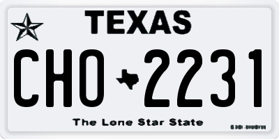 TX license plate CHO2231