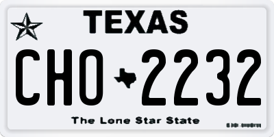 TX license plate CHO2232