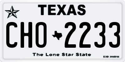 TX license plate CHO2233