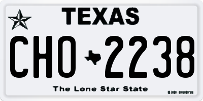 TX license plate CHO2238