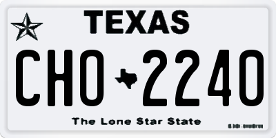 TX license plate CHO2240