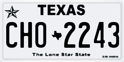 TX license plate CHO2243