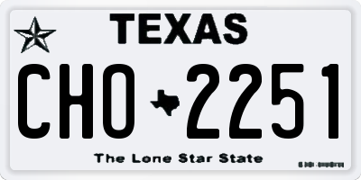 TX license plate CHO2251