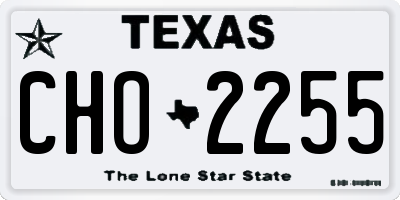 TX license plate CHO2255