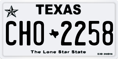 TX license plate CHO2258
