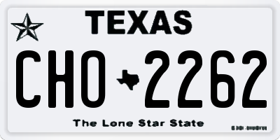 TX license plate CHO2262