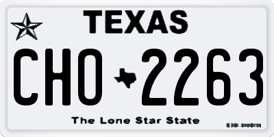 TX license plate CHO2263