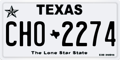 TX license plate CHO2274