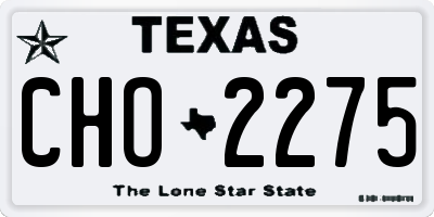 TX license plate CHO2275