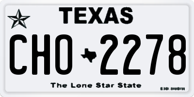 TX license plate CHO2278