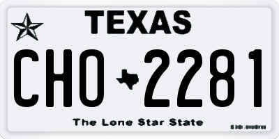 TX license plate CHO2281