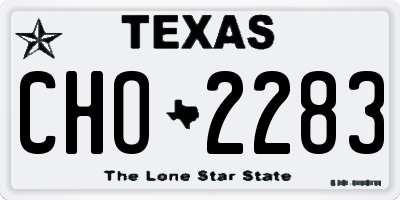 TX license plate CHO2283