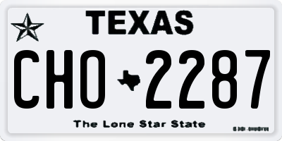 TX license plate CHO2287