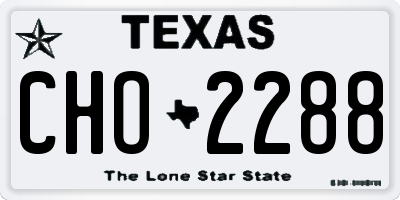 TX license plate CHO2288