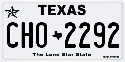 TX license plate CHO2292