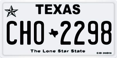 TX license plate CHO2298