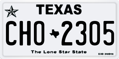 TX license plate CHO2305