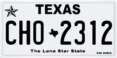 TX license plate CHO2312