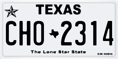 TX license plate CHO2314