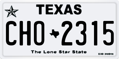 TX license plate CHO2315
