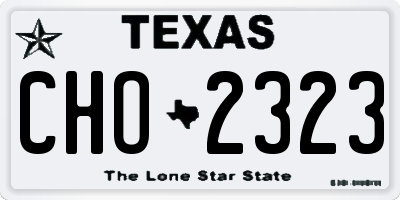 TX license plate CHO2323