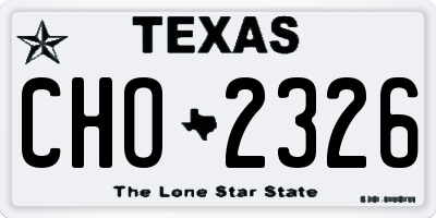 TX license plate CHO2326