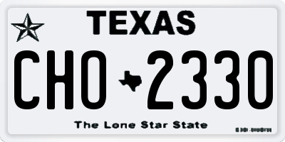 TX license plate CHO2330