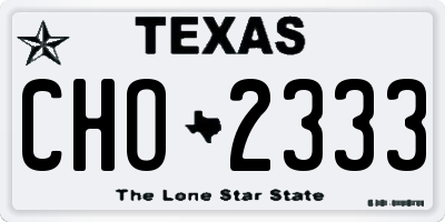 TX license plate CHO2333