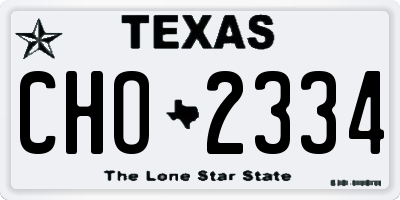 TX license plate CHO2334